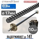 Винт стяжной для опалубки Промышленник холоднокатаный 0,8 м упаковка 10 шт. фото 1