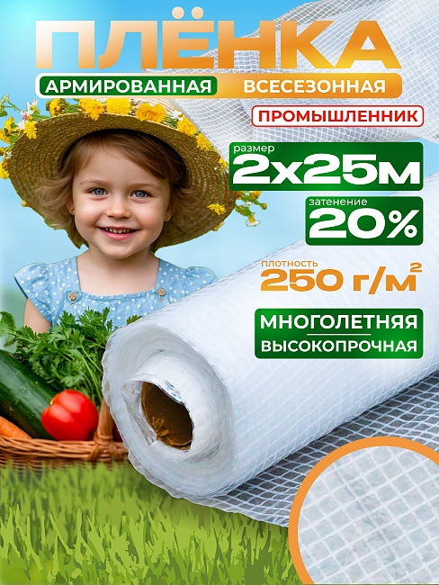 Армированная пленка Промышленник 250 г/м2, 2х25м фото 1