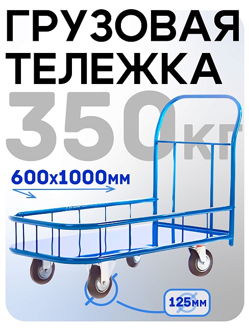 Платформенная тележка Промышленник 1000х600 ПБМ-6.10 125 ммс бортиком фото 1