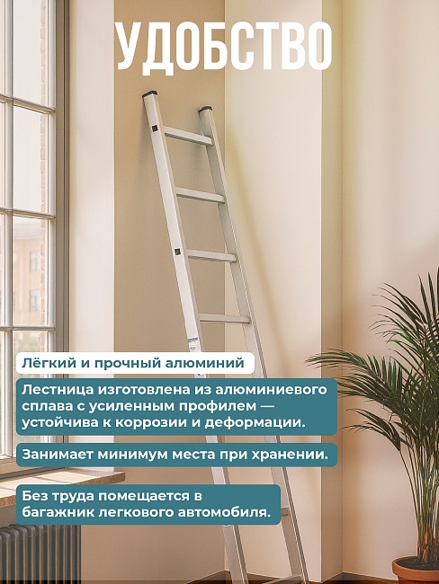 Лестница односекционная Alumet Ал 5117 фото 5