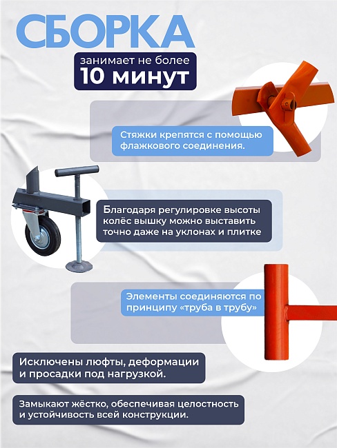 Вышка-тура TeaM ВСП 1.6х2.0, 10.0 м фото 5