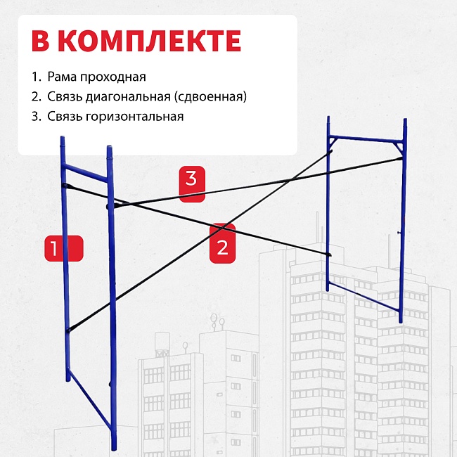 Леса строительные рамные Промышленник ЛРСП 40 секция фото 5